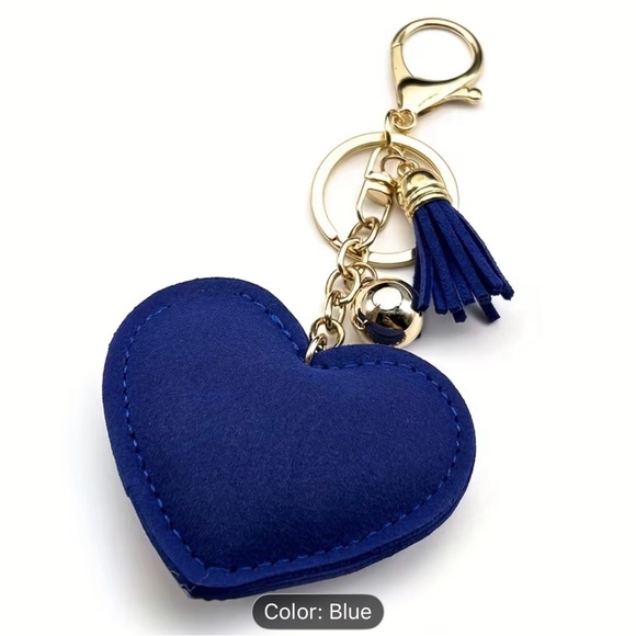 Blue/silver rhinestone Evil Eye Heart Keychain - Picture 4 of 4